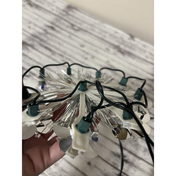 PAIR Christmas Wall Hanging Tree Toppers Snowflake Decor Multicolored Lights 6” - Picture 15 of 15